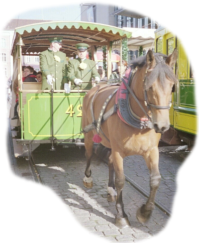 Bild: Pferde-Straßenbahn